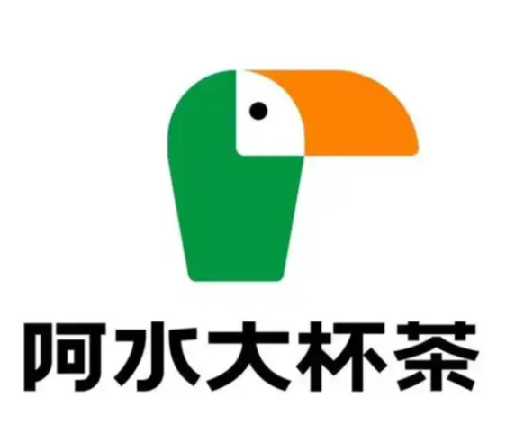 阿水大杯茶飲品店品牌logo